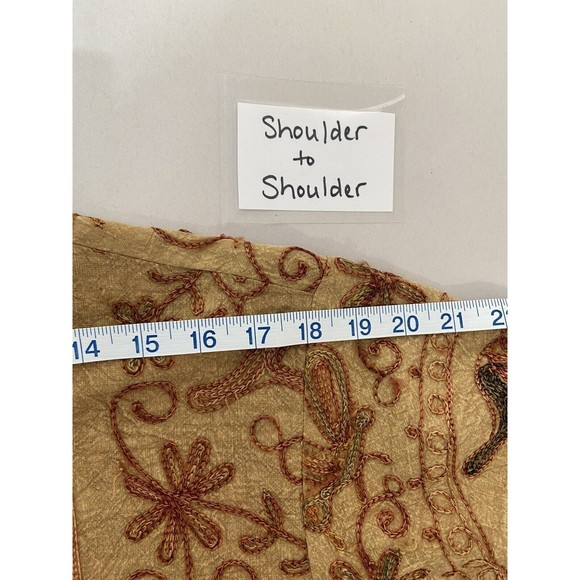 Vintage Orvis Kantha Jacket Womens Small Embroidered Elephant Lagenlook Artsy - Picture 7 of 16